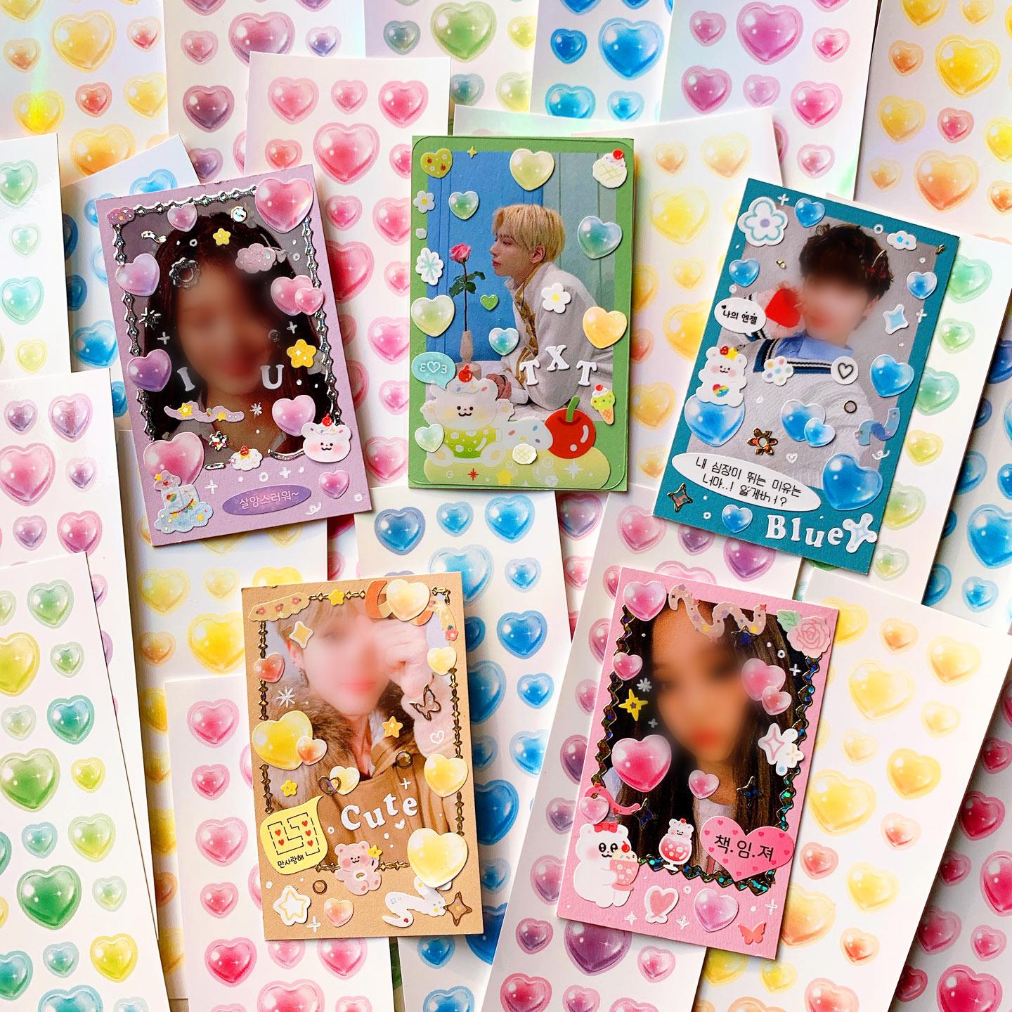 cn.ktown4u.com : jelly heart sticker set(5ea)