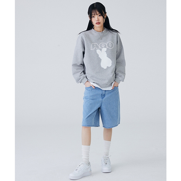 [全款][Aqo Studio Space] (KIHYUN 2Gifts) UV Bunny Bear Sweatshirts [Grey]_KiYoo_刘基贤中文首站