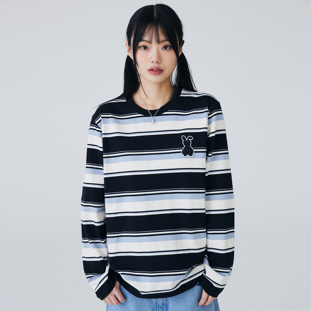 [全款] (KIHYUN 2Gifts) Bunny Bear Stripe T-Shirts_KiYoo_刘基贤中文首站