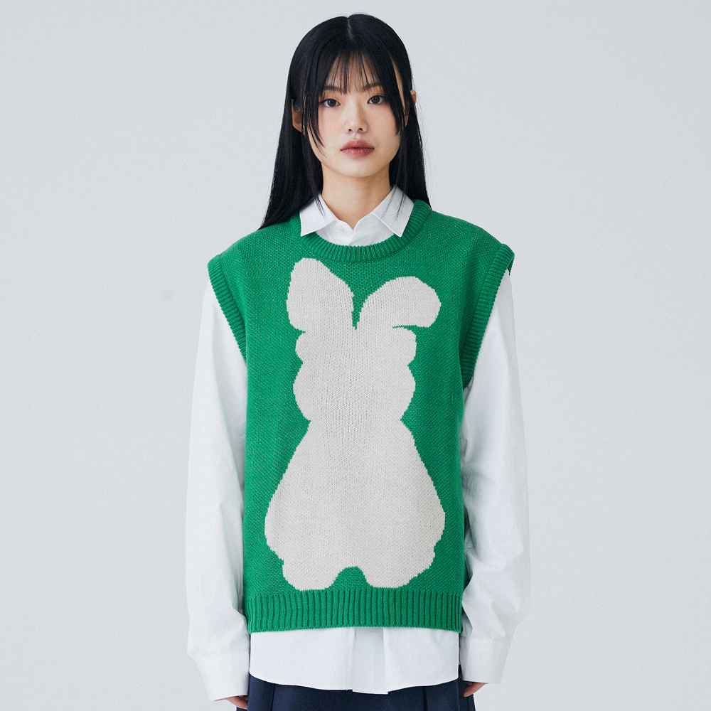 [全款] (KIHYUN 2Gifts) Bunny Bear Knit Vest_KiYoo_刘基贤中文首站