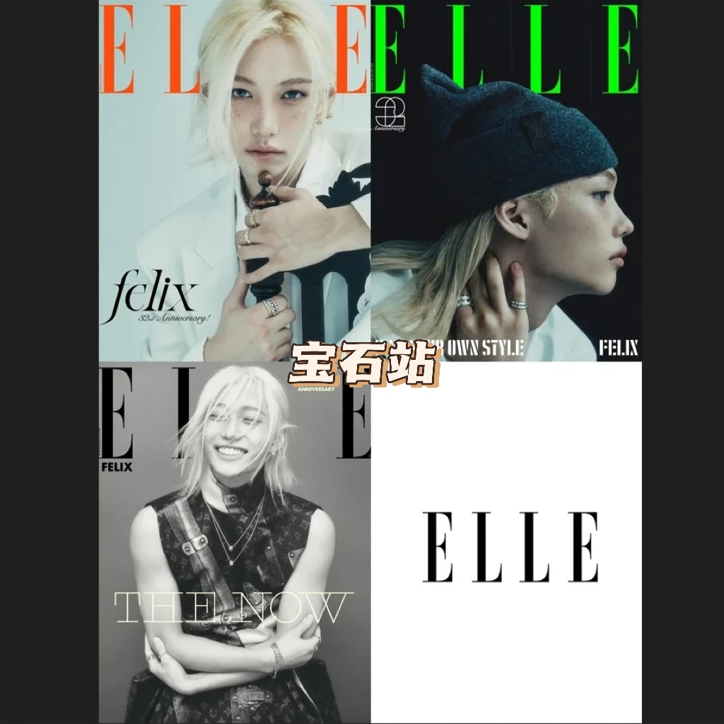 [全款] ELLE 2024.11 (封面 : Stray Kids : FELIX / 内页 : Stray Kids : FELIX 12p) _Felix李龙馥_FreckleGem