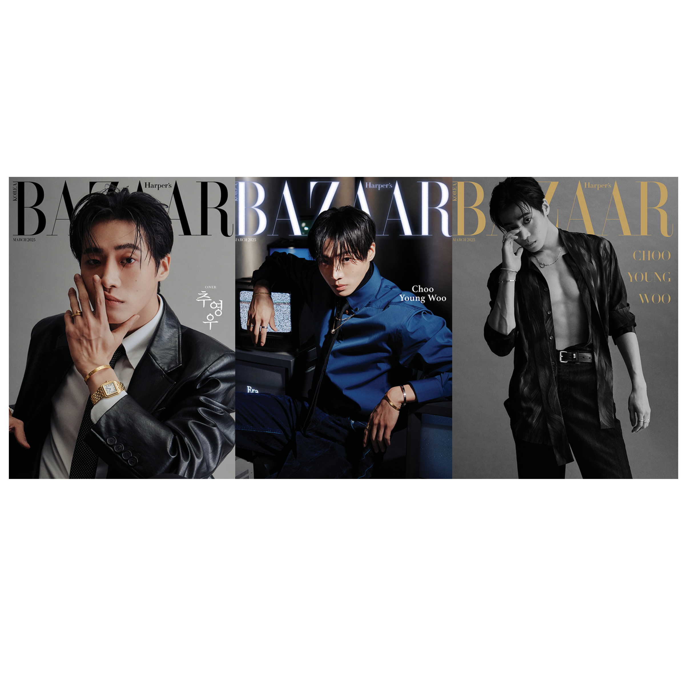 [全款] HARPER'S BAZAAR 2025.03 (Cover : Choo Young-Woo / Content : Choo Young-Woo 14p, Lee jun-hyuk 8p, Ahn Eun-jin 8p, Noh Sang-Hyun 12p)_李宰旭典藏1998