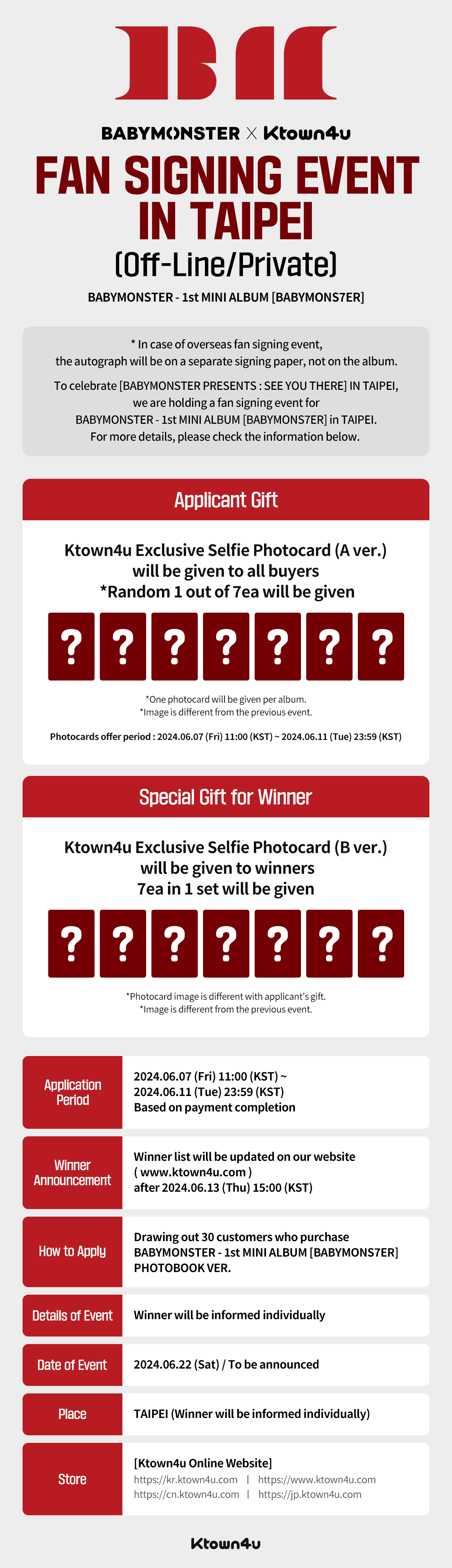 BABYMONSTER ktown4u 中華ヨントン パリタ BABYMONSTER - 1st FULL ALBUM DRIP KTOWN4U POB PHOTO CARD | eBay